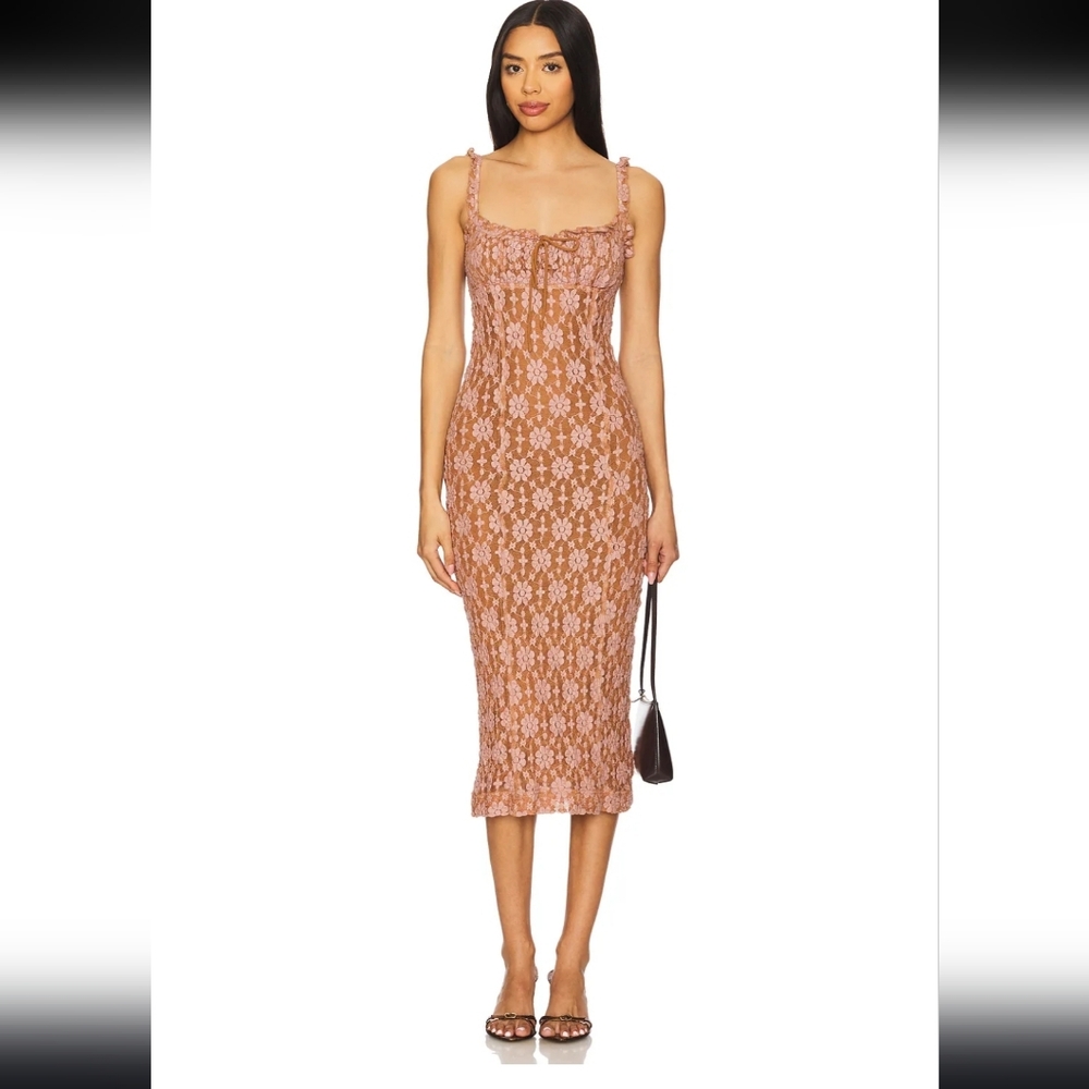 Free People Lucinda‎ Floral Lace Midi Dress